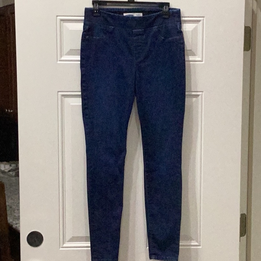 Preowned Old Navy Jeggings Blue Denim Leggings Skinny Leg Size 8 (Item#P040)